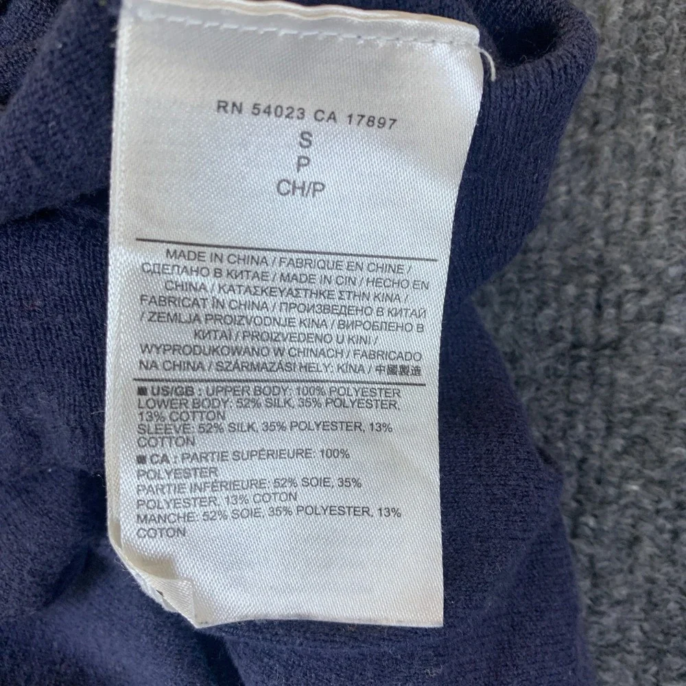 Banana Republic Sweater Mens Small Navy Blue Knit Round Neck Pullover Winter